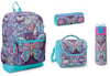 CORAL HİGH KİDS PASTEL RENKLİ KELEBEK DESENLİ  4'LÜ OKUL ÇANTA SETİ