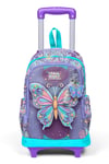 Coral High Kids Pastel Renkli Kelebek Desenli Üç Bölmeli Çekçekli Okul Sırt Çantası 34006