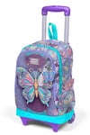 Coral High Kids Pastel Renkli Kelebek Desenli Üç Bölmeli Çekçekli Okul Sırt Çantası 34006