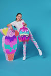 CORAL HİGH KİDS PEMBE RENGARENK DONDURMA DESENLİ 3'LÜ OKUL ÇANTA SETİ