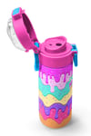 CORAL HİGH KİDS PEMBE RENGARENK DONDURMA DESENLİ 500 ml ÇELİK TERMOSLU 4'LÜ OKUL ÇANTA SETİ