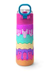 CORAL HİGH KİDS PEMBE RENGARENK DONDURMA DESENLİ 500 ml ÇELİK TERMOSLU 4'LÜ OKUL ÇANTA SETİ
