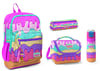 CORAL HİGH KİDS PEMBE RENGARENK DONDURMA DESENLİ 500 ml ÇELİK TERMOSLU 4'LÜ OKUL ÇANTA SETİ