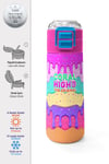 CORAL HİGH KİDS PEMBE RENGARENK DONDURMA DESENLİ 500 ml ÇELİK TERMOSLU 4'LÜ OKUL ÇANTA SETİ