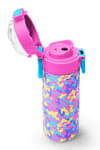 CORAL HİGH KİDS PEMBE SARI LAVANTA KAMUFLAJ DESENLİ 500 ml ÇELİK TERMOSLU 4'LÜ OKUL ÇANTA SETİ