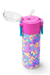 CORAL HİGH KİDS PEMBE SARI LAVANTA KAMUFLAJ DESENLİ 500 ml ÇELİK TERMOSLU 4'LÜ OKUL ÇANTA SETİ