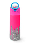 Coral High Kids Pembe Siyah Beyaz Desenli Pipetli ve Direkt İçim Çelik Termos 500 ml 31878