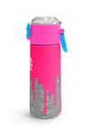 Coral High Kids Pembe Siyah Beyaz Desenli Pipetli ve Direkt İçim Çelik Termos 500 ml 31878
