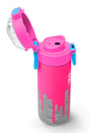 Coral High Kids Pembe Siyah Beyaz Desenli Pipetli ve Direkt İçim Çelik Termos 500 ml 31878