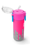 Coral High Kids Pembe Siyah Beyaz Desenli Pipetli ve Direkt İçim Çelik Termos 500 ml 31878