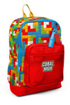 CORAL HİGH KİDS RENKLİ BLOK DESENLİ 500 ml TERMOSLU 4'LÜ OKUL ÇANTA SETİ