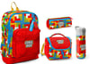 CORAL HİGH KİDS RENKLİ BLOK DESENLİ 500 ml TERMOSLU 4'LÜ OKUL ÇANTA SETİ