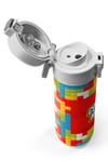 CORAL HİGH KİDS RENKLİ BLOK DESENLİ 500 ml TERMOSLU 4'LÜ OKUL ÇANTA SETİ