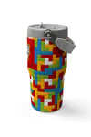 CORAL HİGH KİDS RENKLİ BLOK DESENLİ  600 ml ÇELİK TERMOSLU 4'LÜ ÇEKÇEKLİ OKUL ÇANTA SETİ SETİ