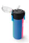 Coral High Kids Renkli Çizgili Desenli Pipetli ve Direkt İçim Çelik Termos 500 ml 31879