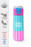 Coral High Kids Renkli Çizgili Desenli Pipetli ve Direkt İçim Çelik Termos 500 ml 31987