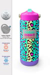 CORAL HİGH KİDS RENKLİ LEOPAR DESENLİ 650 ml ÇELİK TERMOSLU  4'LÜ OKUL ÇANTA SETİ 