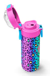 CORAL HİGH KİDS RENKLİ LEOPAR DESENLİ 500 ml ÇELİK TERMOSLU  4'LÜ OKUL ÇANTA SETİ 