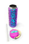 CORAL HİGH KİDS RENKLİ LEOPAR DESENLİ 650 ml ÇELİK TERMOSLU  4'LÜ OKUL ÇANTA SETİ 