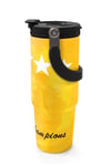 Coral High Kids Sarı Kırmızı 5 Yıldız Aslan Taraftar Desenli Pipetli ve Direkt İçim Çelik Termos 900 ml 38731