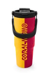 Coral High Kids Sarı Kırmızı 5 Yıldız Aslan Taraftar Desenli Pipetli ve Direkt İçim Çelik Termos 900 ml 38731