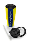 Coral High Kids Sarı Lacivert Çubuklu Pipetli ve Direkt İçim Çelik Termos 900 ml 38730