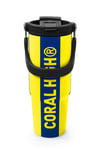 Coral High Kids Sarı Lacivert Çubuklu Pipetli ve Direkt İçim Çelik Termos 900 ml 38730