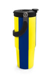 Coral High Kids Sarı Lacivert Çubuklu Pipetli ve Direkt İçim Çelik Termos 900 ml 38730