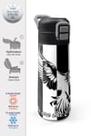 Coral High Kids Siyah Beyaz Kartal Taraftar Desenli Pipetli ve Direkt İçim Çelik Termos 500 ml 31789