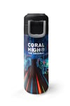 Coral High Kids Siyah Çok Renkli Yarış Arabası Desenli Pipetli ve Direkt İçim Çelik Termos 500 ml 38141
