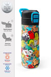 Coral High Kids Siyah Karikatür Çizgili Desenli Pipetli ve Direkt İçim Çelik Termos 500 ml 31990