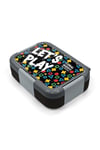 CORAL HİGH KİDS SİYAH LETS PLAY DESENLİ ÇELİK BESLENME KAPLI ÇEKÇEKLİ 4'LÜ ÇANTA SETİ