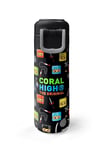 CORAL HİGH KİDS SİYAH NİNJA DESENLİ ÇEKÇEKLİ 500 ml ÇELİK TERMOSLU 4'LÜ ÇANTA SETİ