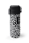 Coral High Kids SiyahBeyaz Geometrik Desenli Pipetli ve Direkt İçim Çelik Termos 500 ml 31882