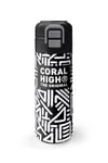 Coral High Kids SiyahBeyaz Geometrik Desenli Pipetli ve Direkt İçim Çelik Termos 500 ml 31882