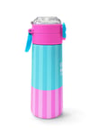CORAL HİGH KİDS TURKUAZ PEMBE ÇİZGİLİ 500 ml ÇELİK TERMOSLU 4'LÜ OKUL ÇANTA SETİ 