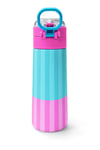 CORAL HİGH KİDS TURKUAZ PEMBE ÇİZGİLİ 500 ml ÇELİK TERMOSLU 4'LÜ OKUL ÇANTA SETİ 