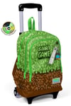 Coral High Kids Yeşil Kahverengi High Craft Desenli Üç Bölmeli Çekçekli Okul Sırt Çantası 23976