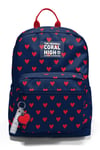 Coral High Lacivert Kırmızı Kalp Desenli Okul Sırt Çantası 33229