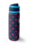 Coral High Lacivert Kırmızı Kalp Desenli Pipetli ve Direkt İçim Çelik Termos 800 ml 38507