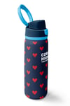 Coral High Lacivert Kırmızı Kalp Desenli Pipetli ve Direkt İçim Çelik Termos 800 ml 38507