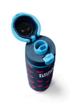 Coral High Lacivert Kırmızı Kalp Desenli Pipetli ve Direkt İçim Çelik Termos 800 ml 38507