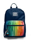 CORAL HİGH LACİVERT RENKLİ ÇİZGİLİ 500 ml ÇELİK TERMOSLU 4'LÜ OKUL ÇANTA SETİ 