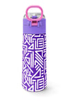 CORAL HİGH MOR BEYAZ GEOMETRİK DESENLİ 500 ml ÇELİK TERMOSLU 4'LÜ OKUL ÇANTA SETİ