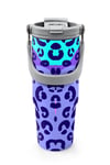 Coral High Mor Leopar Desenli Pipetli ve Direkt İçim Çelik Termos 900 ml 38709
