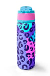 Coral High Mor Leopar Desenli Pipetli ve Direkt İçim Çelik Termos 800 ml 38521