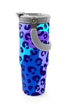 Coral High Mor Leopar Desenli Pipetli ve Direkt İçim Çelik Termos 900 ml 38709