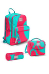 Coral High Neon Mercan Turkuaz Desenli 3'lü Okul Çanta Seti SET0123685