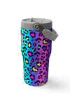Coral High Renkli Leopar Desenli Katlanır Ağızlıklı Çelik Termos 600 ml 38911