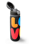 Coral High Renkli Love Desenli Pipetli ve Direkt İçim Çelik Termos 800 ml 38508